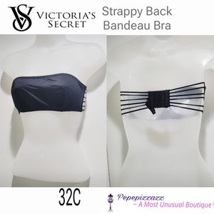 VS VICTORIA'S SECRET SATIN wire strappy bandeau bra. 32c